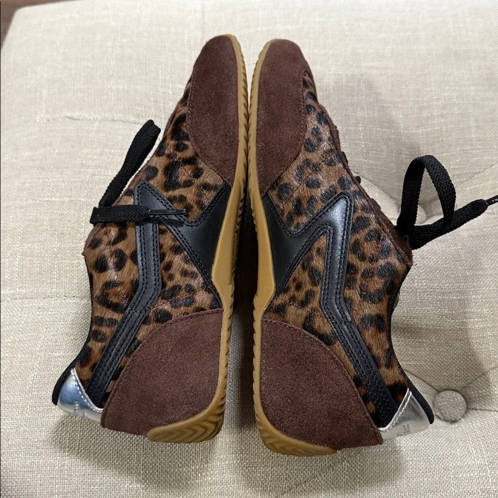 Rag & Bone Ultra Slim Retro Runner Sneaker in Leopard Mocha Size 8 - Picture 7 of 12